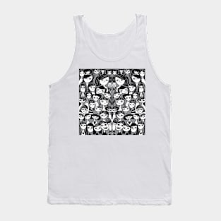 Bunch of Quirky Girls and Friends - Black, White, Gray Tank Top